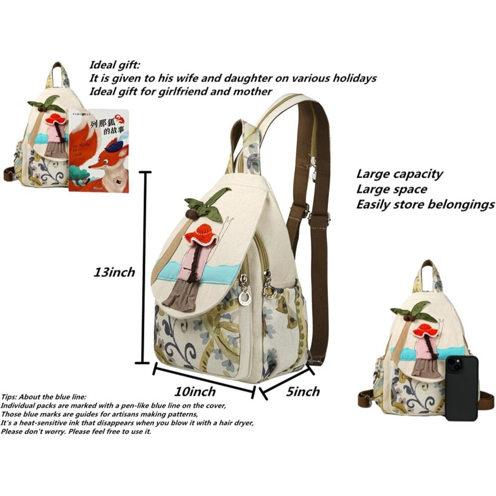 Adjustable Multi-Function Bohemian Backpack - Cra… - image 2